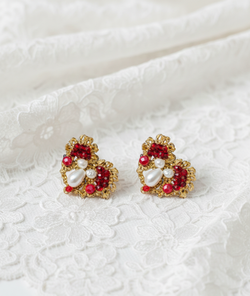 Cuoricini a bottone in oro