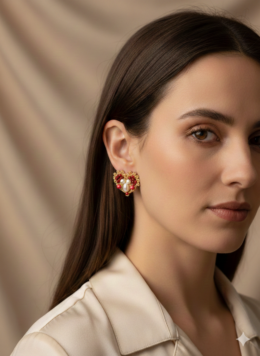 Cuoricini a bottone in oro - immagine 2