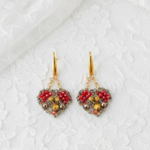 Cuoricini pendenti in nero oro