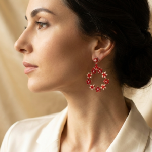 Cerchio rosso in perle