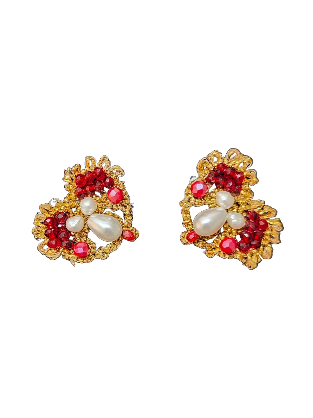 Cuoricini a bottone in oro - immagine 3