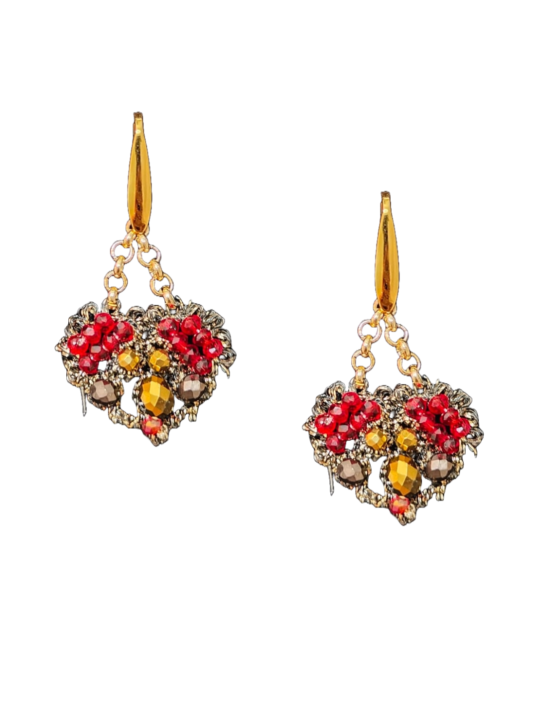 Cuoricini pendenti in nero oro - immagine 2