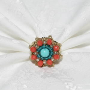 Anello turchese peach