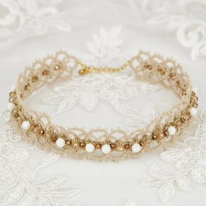 Choker Cotone Bianco oro