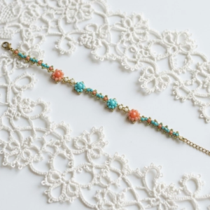 Choker/Bracciale turchese peach