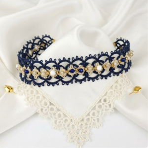 Choker cotone blu oro